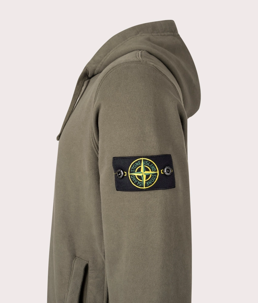 Stone Island Mens Brushed Organic Cotton Hoodie